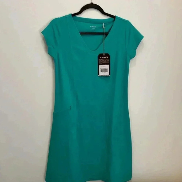 toad & co. w's tech tomboy dress-turquoise blue size S - Picture 1 of 10